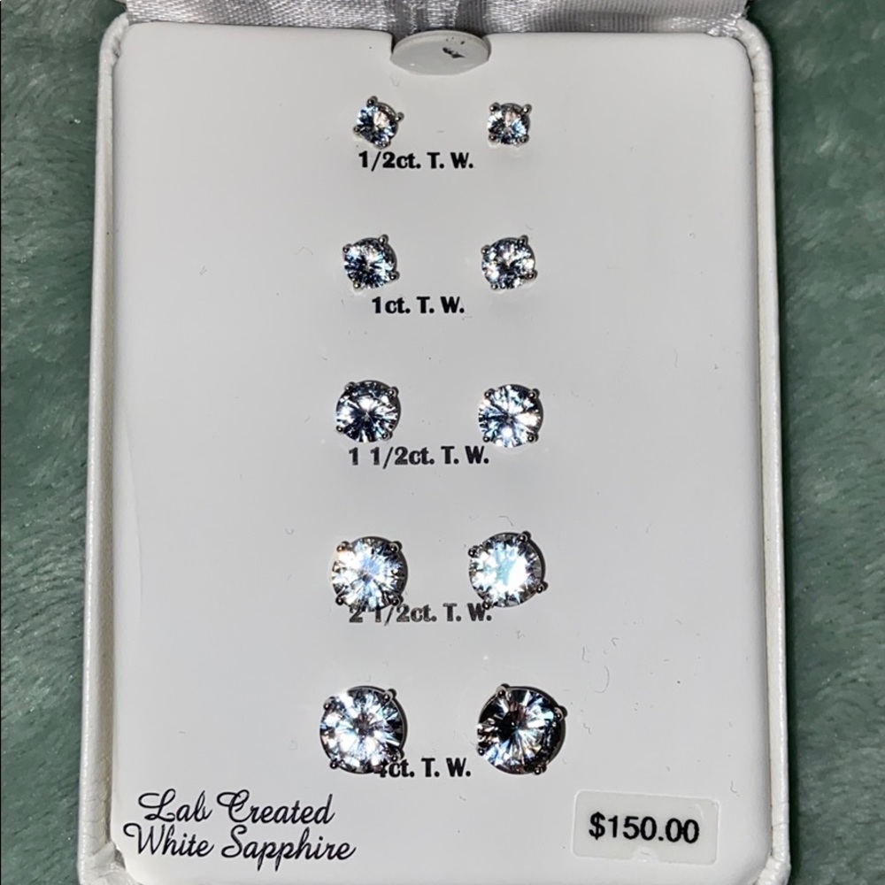 White Sapphire Earrings